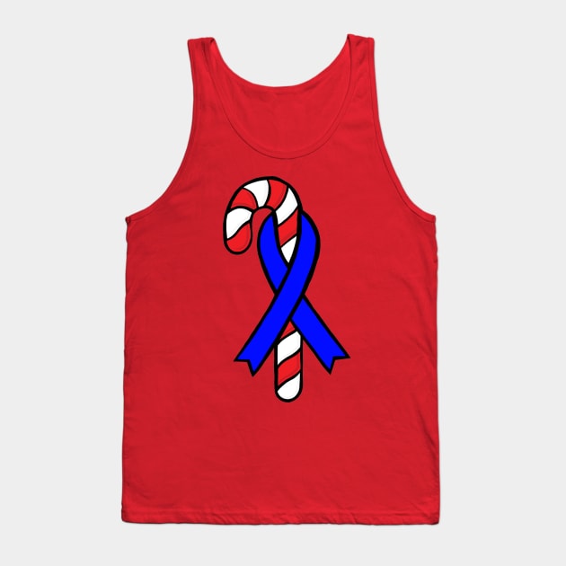 Candy cane awareness ribbon (Blue) Tank Top by CaitlynConnor